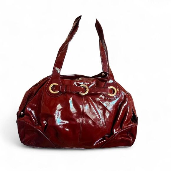 Francesco Biasia Red Patent Leather Satchel - Picture 1 of 7